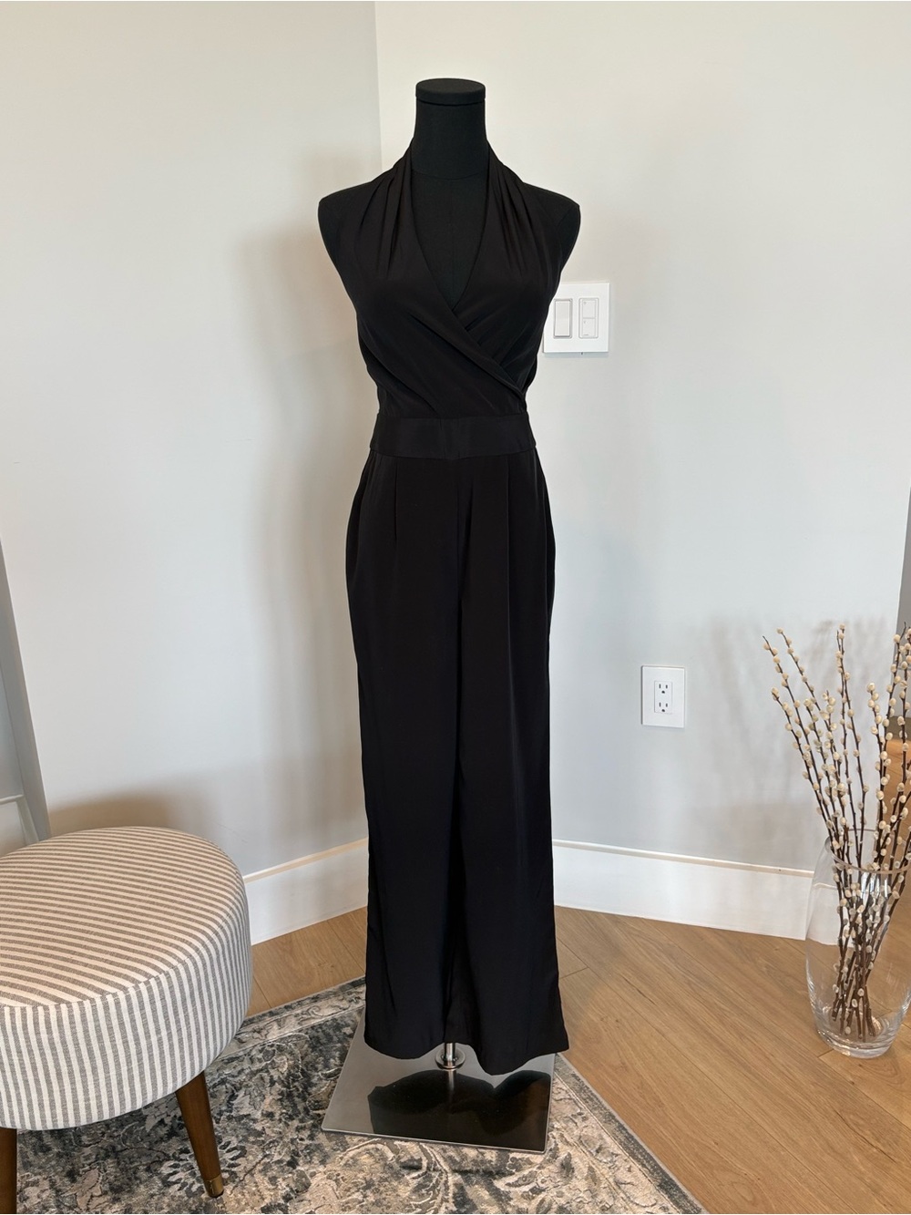 Express Black Halter Wide Leg Jumpsuit | Size 6